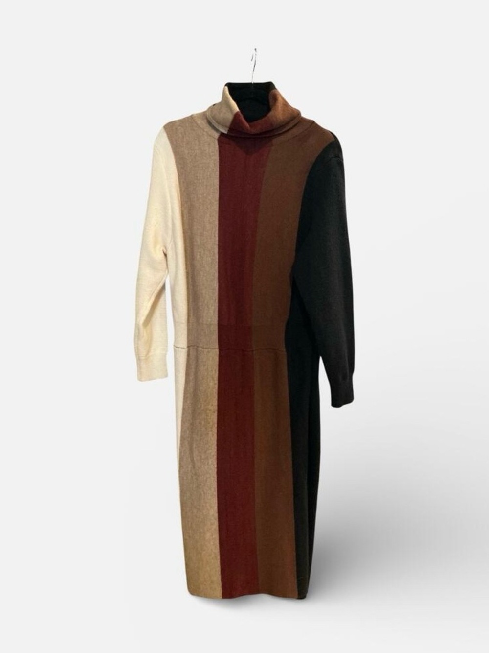 Colorblock Turtleneck Knit Dress